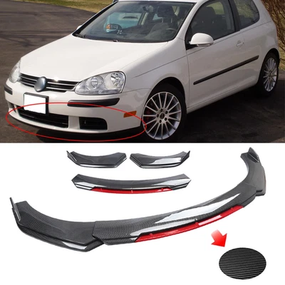 Carbon Fiber Red Front+Bumper Lip Spoiler+Splitter Kits For Volkswagen Rabbit Foto 1 de 4