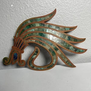 Los Castillo Mexican Art Brass Door handle Atl Water Mexica Symbol - Picture 1 of 5