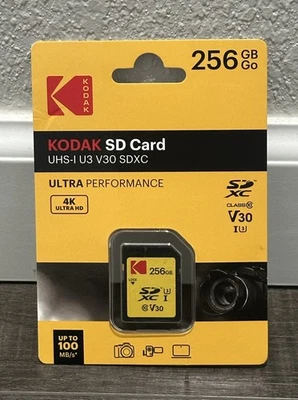Kodak 256 GB SD Card 4k 100mb/s Ultra Performance Camera Laptop Photography  - Image 1 of 2