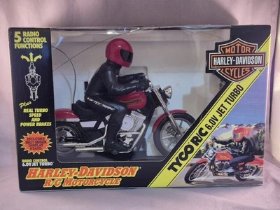 TYCO Remote Control 6V Jet Turbo HARLEY DAVIDSON Motorcycle Red Vintage 1994 - Image 1 of 4
