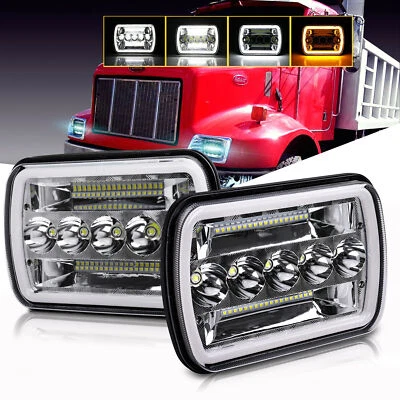 Par de faros LED de haz alto/bajo DRL de 7x6"" 5x7"" para camión Peterbilt 330 1995-2005 Foto 1 de 4