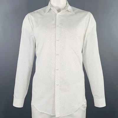 CALVIN KLEIN Size L White Blue Letters Cotton Long Sleeve Shirt - Image 1 of 4