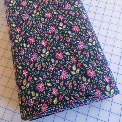 33" Long, Midnight Meadow Floral  Cotton By Marcus $3.99 Ships ANY Amount Fabric - Image 1 of 4