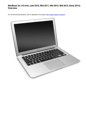 Apple MacBook Air 13-inch Mid 2011 Technician Guide Service Manual - Image 1 of 4