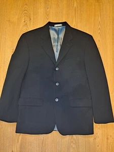 3 BUTTON Oscar de la Renta Suit Jacket Mens 42S Short Black Blazer Sport Coat - Picture 1 of 9
