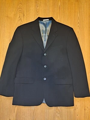 3 BUTTON Oscar de la Renta Suit Jacket Mens 42S Short Black Blazer Sport Coat - Image 1 of 4