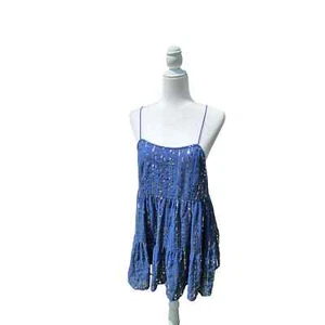 Neu mit Etikett Urban Outfitters mittelblau Pailletten-Minikleid - Bild 1 von 4