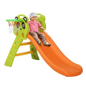 Keezi Kids Slide Set Basketball Hoop Indoor Outdoor Playground Toys 100cm Orange - Picture 1 of 8