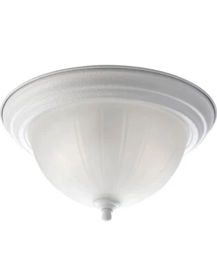 PROGRESS LIGHTING P3817-30 Melon 2-Light Close-to-Ceiling, 75 W, White New