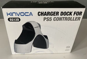 Charging Dock For Sony PlayStation 5 Controller White Black EG12D New (Kinvoca) - Picture 1 of 2