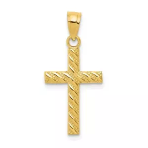 Real 10kt Yellow Gold Cross Pendant - Picture 1 of 5