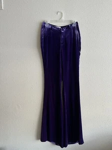 NWOT Women’s L'Agence Purple Velvet Flared Trousers Pants Size 2 Party Formal - Picture 1 of 7