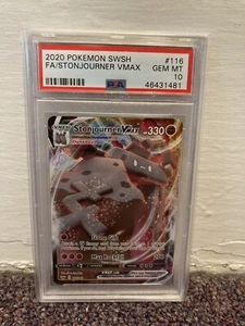 Pokemon Stonjourner Vmax Arte Completo Raro Espada y Escudo 116/202 PSA 10 Gemas Como Nuevo - Imagen 1 de 2