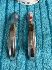 2 Vintage 40er Jahre Deko 3 7/8"" gewölbte abgestufte Chrom Griff zieht 2 7/8"" OC #1 - Bild 1 von 11
