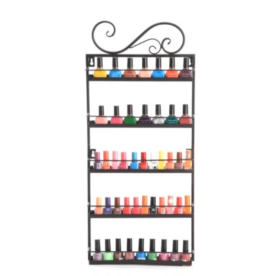Esmalte de uñas de metal de 5 niveles organizador de exhibición soporte de estante 50+ botellas Foto 1 de 4
