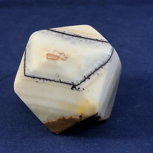 Tetradecagon Carved Stone 14 Sided Object Paper Weight Sandy Quartz 2 in. Object - Picture 1 of 19