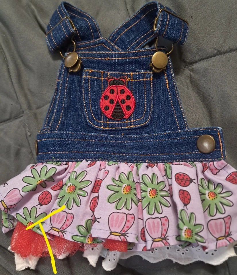 Vestido mono vaquero de campo puro para perro mujer Ladybugs talla taza de té Foto 1 de 1