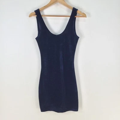 Insight Mujer Bodycon Vestido Talla 6 Azul Marino Terciopelo Elástico Sin Mangas 117750 Foto 1 de 4