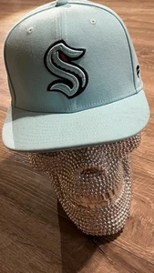 Seattle Kraken Special Edition Solid NHL Hockey Hat 7 1/2 Cap Sports Fitted Mint - Picture 1 of 6