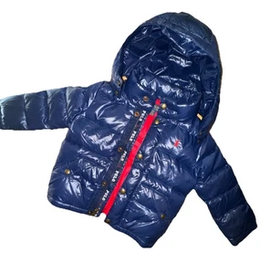 Polo Ralph Lauren Jungen Daunen Navy Blau Puffer Jacke Kapuze 3T Bubble Mantel - Bild 1 von 9