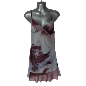 Motel Rocks Slip Dress Blue Purple Gray Ruffle Hem Bodycon Women's Size Medium - Picture 1 of 9