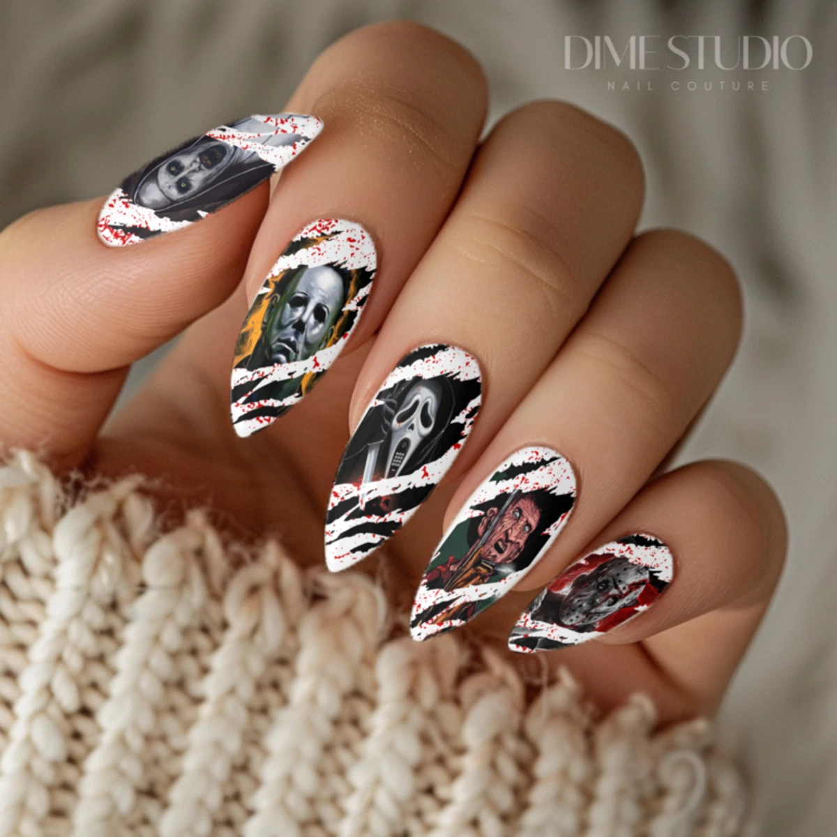 Alexnailart Halloween Nagelaufkleber – 4 Stück Wasser-Transfer-Abziehbilder Für Maniküre