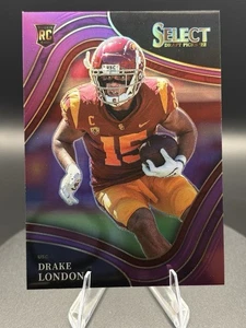 2022 Panini Select Draft Picks DRAKE LONDON Purple Prizm RC Rookie Falcons /75 - Picture 1 of 3