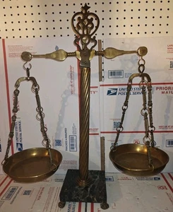 VTG 24” Brass Marble Scale of Justice Balance Lawyer Office - Picture 1 of 5