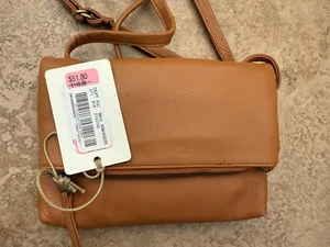 Hobo Crossbody Bag Leather Zip Fold over Small Purse - Picture 1 of 2