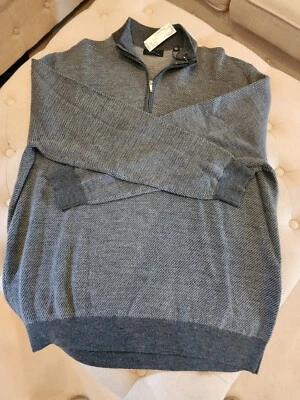 Toscano Wool Sweater XL Extra Large Men's 1/4 Zip Pullover Merino Wool Blend - Image 1 of 4