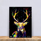 Pop Art Stag Painting Deer Print Art Abstract Canvas Framed Wall Art decor Print