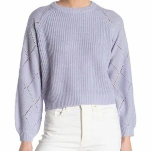 NWT Elodie Lilac Knit Pointelle Sleeve Sweater Medium - Picture 1 of 7