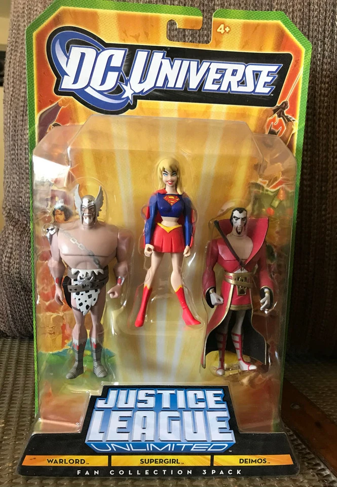Justice League Unlimited 3 Pack of Figures Warlord Supergirl and Deimos