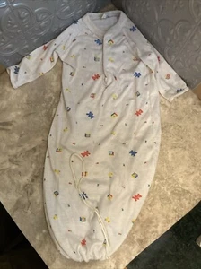 Vintage Newborn Baby Layette Size Sleep Gown ABC Number Blocks Doll Sack - Picture 1 of 7