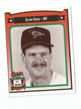 1991 Crown Coca Cola Baltimore Orioles Regional Card Glenn Davis 1991