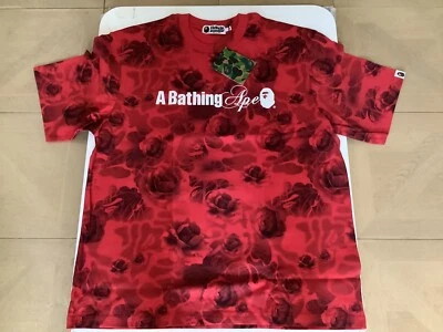 Auténtica camiseta a bathing ape bape floral sólido camuflaje logotipo ajuste relajado L Foto 1 de 4
