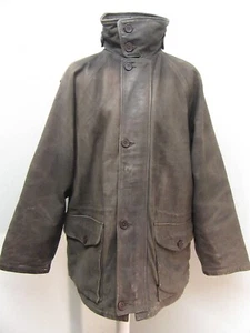 VINTAGE CHEVIGNON LEATHER FIELD JACKET SIZE L + XL, BIG, TALL 2.7kg QUALITY - Picture 1 of 15