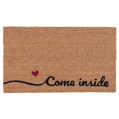 Clayre & Eef Fußmatte Come inside Kokos-Türmatte 75 x 45 cm  Fußabtreter natur - Bild 1 von 2