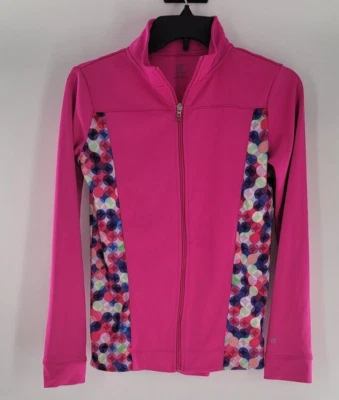 Chaqueta para mujer CHAMPION C9 XL 14-16 rosa intenso azul círculos manga larga cremallera completa Foto 1 de 4