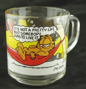 Vintage 1978 McDonald Jim Davis Garfield Odie Comic Glass Mug Anchor Hocking - Picture 1 of 5