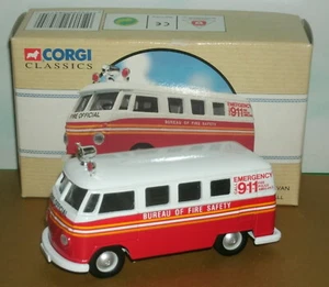 1/43 Scale 1960's VW Type 2 T1 Transporter Fire Marshall Van Model - Corgi 98475 - Picture 1 of 7