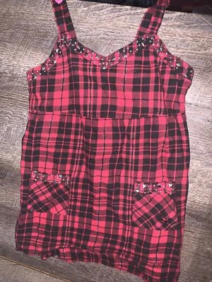 Camiseta sin mangas Justice talla 12 roja a cuadros guc tachuelas Navidad San Valentín’s Foto 1 de 4