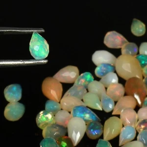 Ethiopian Opal Drill Tear Drop Shape Faceted 2 to 7 MM Calibrated 97.65 CT - Picture 1 of 3