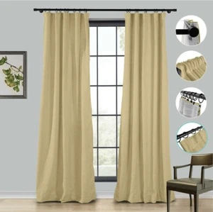 ChadMade 50Wx108L inch Drapery Polyester Linen Curtain, Room Darkening (1 Panel) - Picture 1 of 6