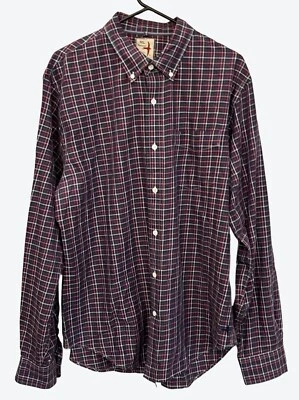 Camisa a Cuadros Relwen Para Hombre XL Manga Larga Botón Frontal Silenciada Azul Marino Rojo Rosa Blanco Foto 1 de 4
