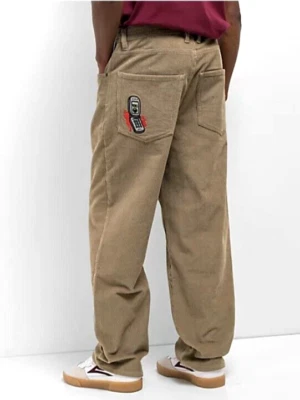 Empyre Relaxed Fit Tan Corduroy Pants Skater Baggy Flip Phone Graphic Y2K 33x28" - Image 1 of 4