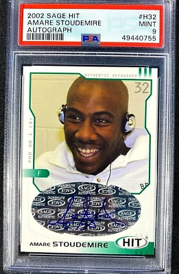 PSA 9 como nuevo 2002 Sage Hit autógrafos Amare Stoudemire #H32 automático novato radiocontrol G1518 Foto 1 de 2