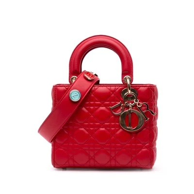 Authenticated Dior Small Lambskin Cannage My ABCDior Lady Dior Red - Image 1 of 4