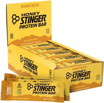 Barritas de proteína de mantequilla de maní con aguijón de miel - Sin gluten, 10 g de proteína de suero de leche, Foto 1 de 3