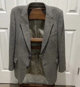 Vintage Lanvin LUXUS Kamelhaar Grau Blazer Jacke Lorbeerknöpfe Scot Wolle Herren 42 - Bild 1 von 13